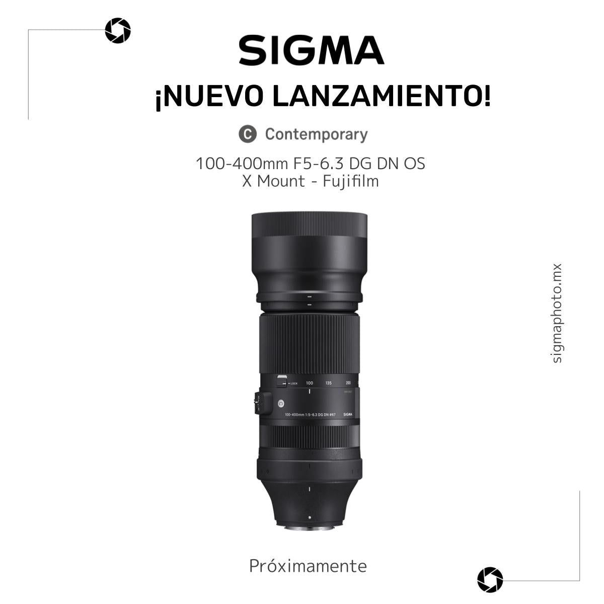 Ahora para la montura FUJIFILM X: Sigma 100-400 MM F5-6.3 DG DN OS | Lente Contemporary